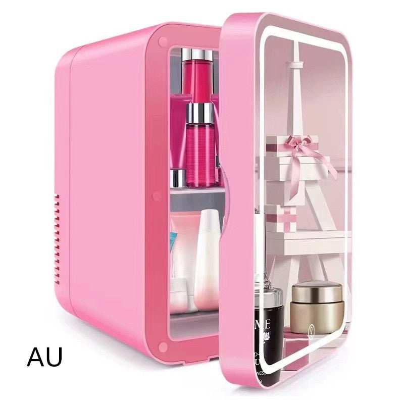 Mini Beauty Fridge with Built-In Mirror